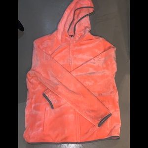 No Boundaries Neon Coral Plush Jacket